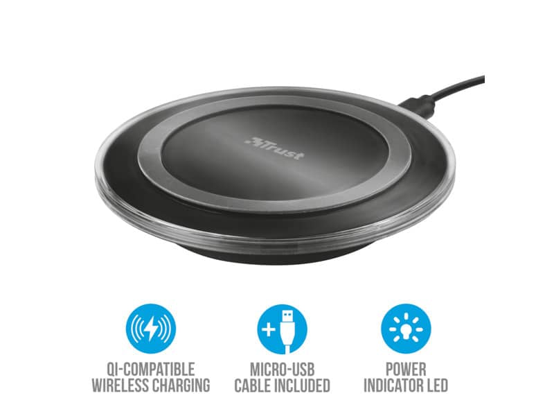 Caricabatterie wireless per smartphone TRUST Yudo nero 21310