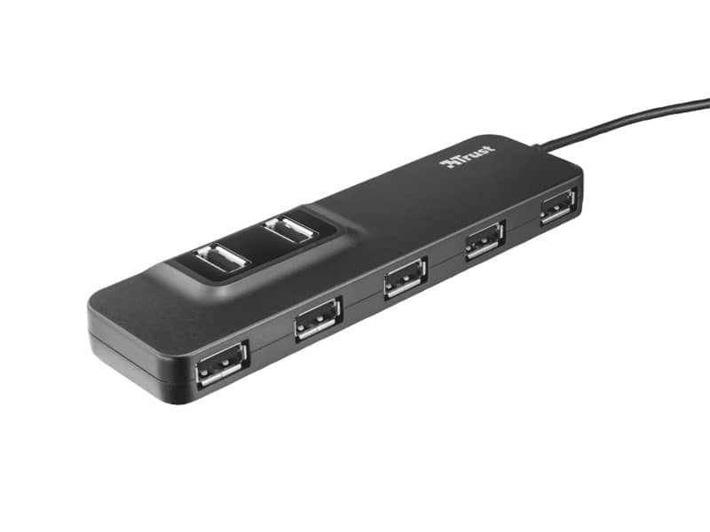 Hub 7 porte USB 2.0 TRUST Oila nero  20576