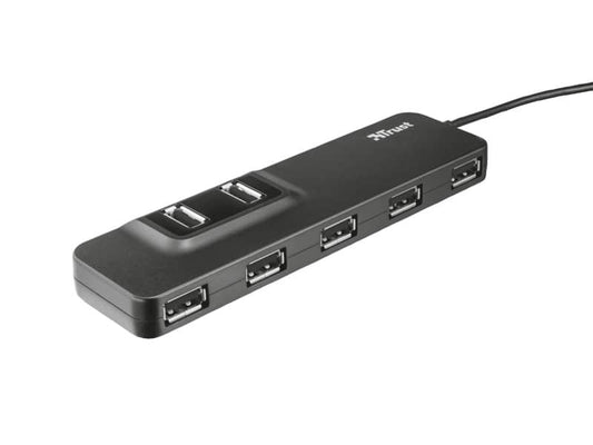 Hub 7 porte USB 2.0 TRUST Oila nero 20576