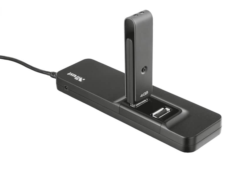 Hub 7 porte USB 2.0 TRUST Oila nero  20576
