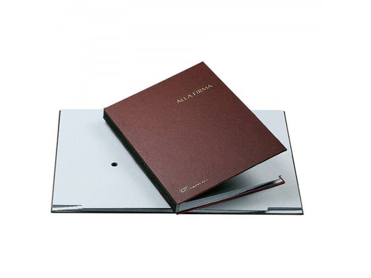 Libro firma Fraschini in carta-cartoncino con 14 scomparti 24x34 cm rosso - 614-A-DR