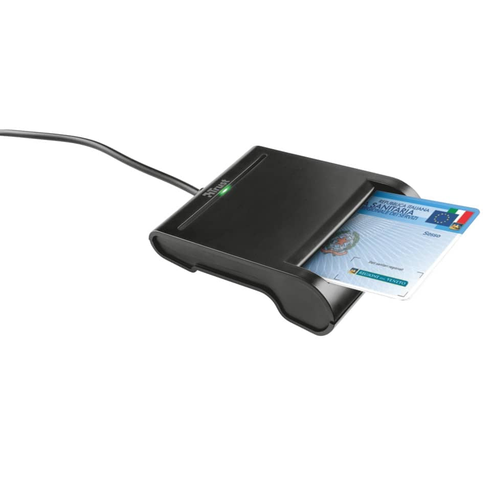 Smart Card Reader USB 2.0 per PC TRUST con cavo da 1,1 m nero 23084