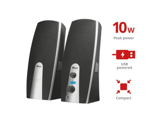 Set altoparlanti stereo USB TRUST MiLa 2.0 nero 16697
