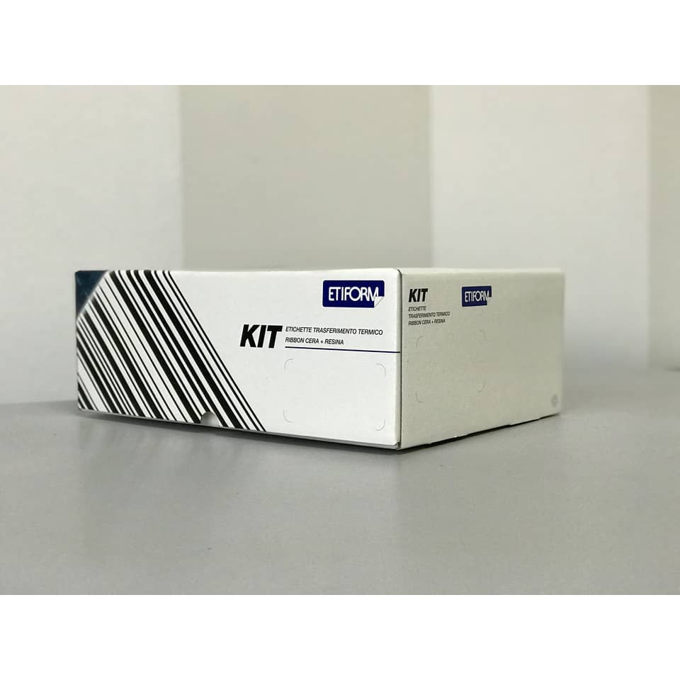 Kit 4440 etichette + 2 ribbon - 50x30 mm ETIFORM in carta vellum Etichette bianche  3 rotoli - K050X030X050R1