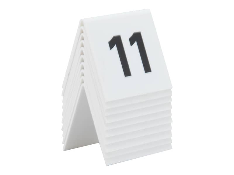 Segnaposto Securit® in acrilico rigido numeri da 11 a 20 bianco set da 10 pezzi - TN-11-20-WT