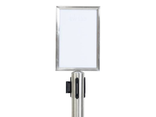 Display informativo Securit® in acciaio avvitabile su colonna Classic A4 cromato 31x22x2 cm - RS-SIGN-A4-PS