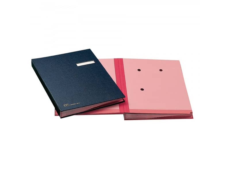 Libro firma 18 intercalari FRASCHINI 24x34 cm similpelle con porta etichetta intercambiabile rosso - 618-D-DR