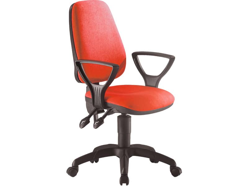 Sedia operativa girevole Unisit Leda LDAY Eco smart - schienale alto rivest. Eco rosso - con braccioli - LDAY/BR/ER