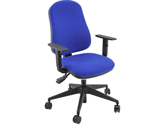 Sedia operativa girevole Unisit Simple SISY Eco Smart - rivestimento Eco blu - con braccioli - SISY/BR/EB