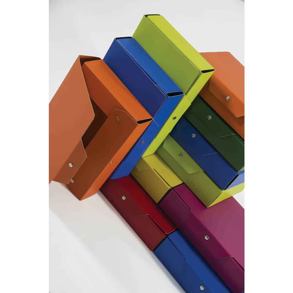 Cartella portaprogetti con bottoni BREFIOCART in presspan 25x35 cm dorso 6 cm verde scuro - 020E7613.VE