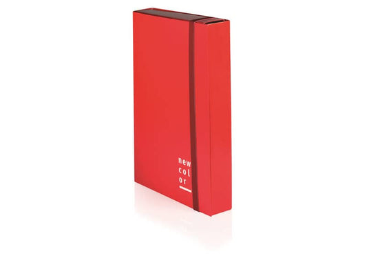 Cartella a 3 lembi con elastico piatto BREFIOCART NEW COLOR 25x35 cm dorso 10 cm arancio - 0221301.AR