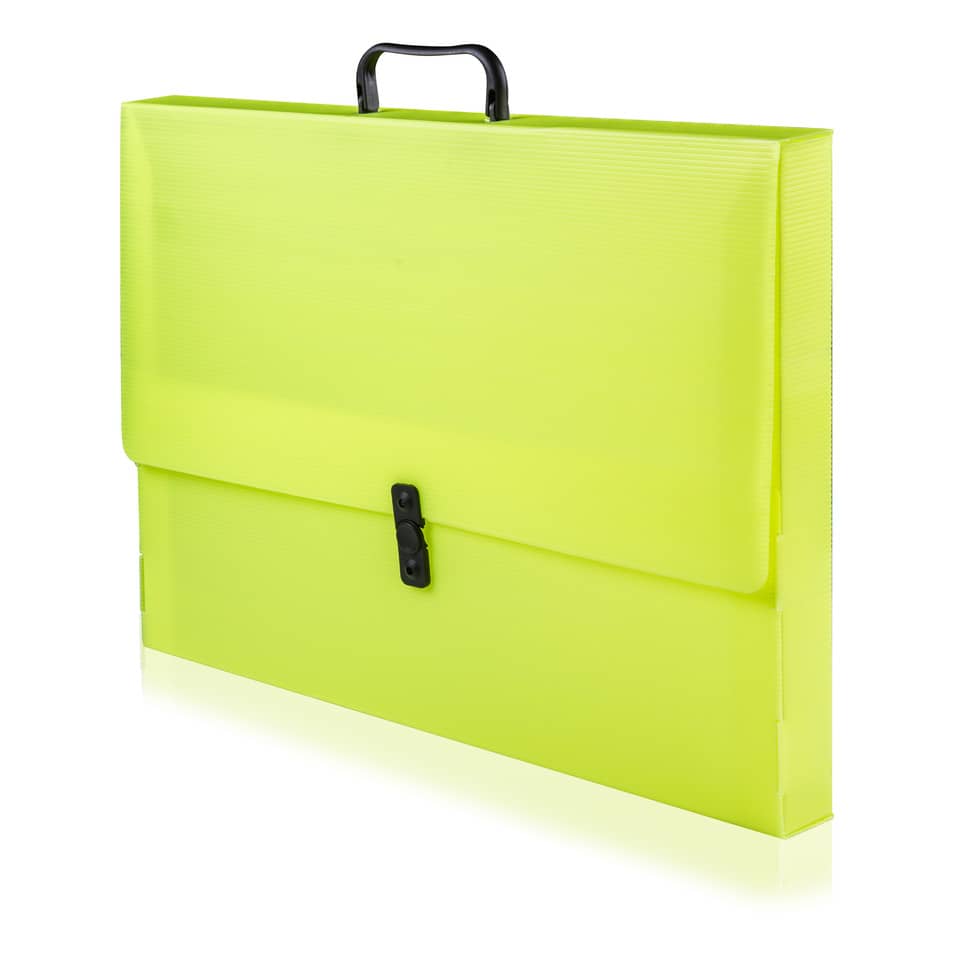 Valigetta portaprogetti con maniglia BREFIOCART POLIONDA 27x38 cm dorso 5 cm colore fluo - 020M4003.FLUP
