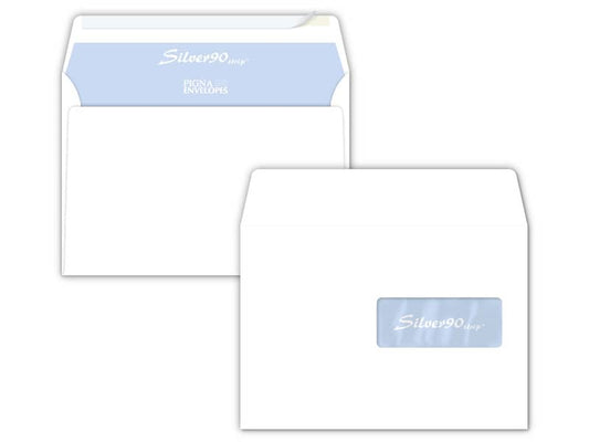 Buste con finestra Pigna Envelopes Silver90 90 g/m² 162x229 mm bianco conf. 500 - 0207859