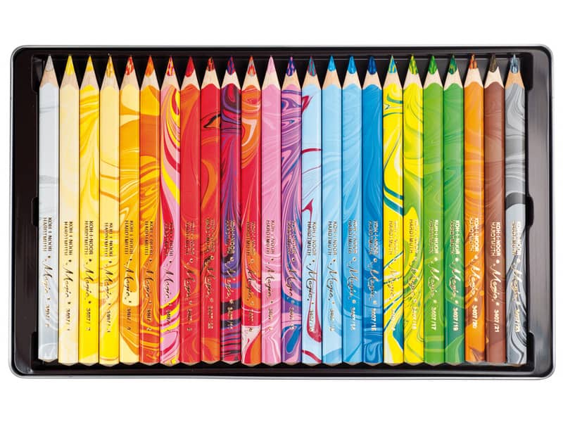 Astuccio matite multicolore KOH-I-NOOR legno di cedro 23 colori 23 matite + 1 blender - H3408024