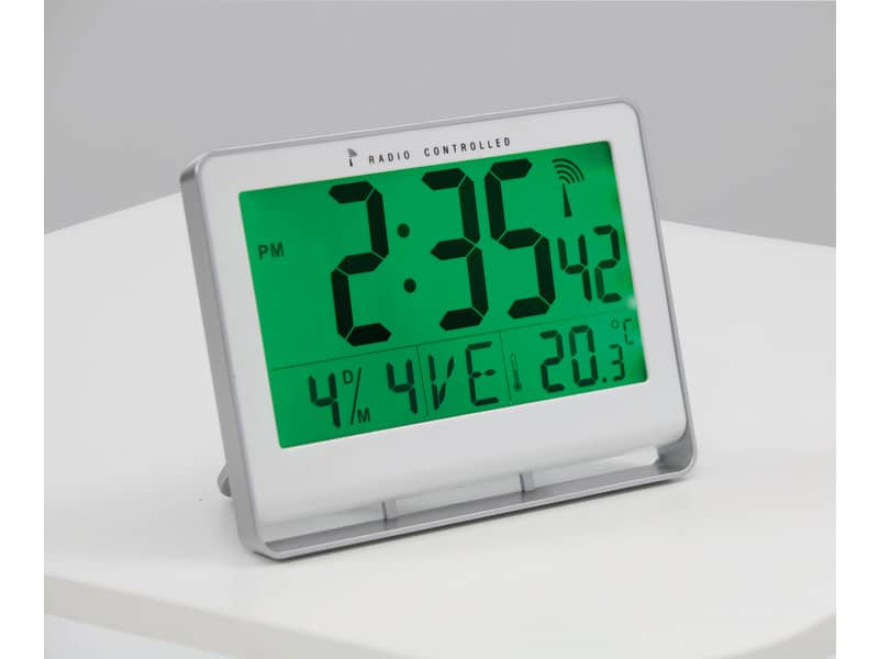 Orologio digitale da tavolo ALBA radiocontrollato LCD 20x3x15 cm Bianco HORLCDNEO