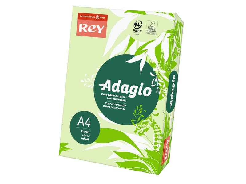 Carta colorata A4 International Paper Rey Adagio 160 g/m² verde - Risma da 250 fogli - ADAGI160X456