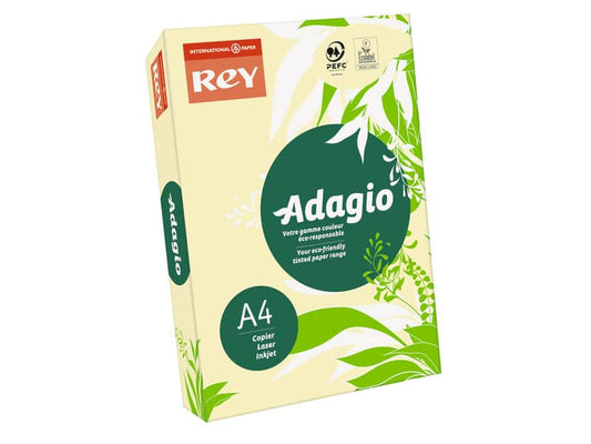 Carta colorata A4 International Paper Rey Adagio 80 g/m² giallo canarino 03 - Risma da 500 fogli - ADAGI080X626