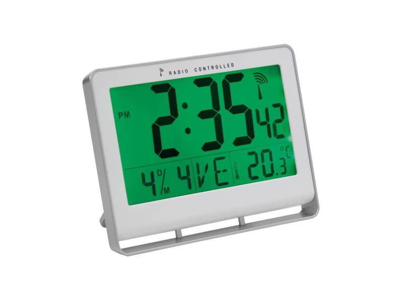 Orologio digitale da tavolo ALBA radiocontrollato LCD 20x3x15 cm Bianco HORLCDNEO