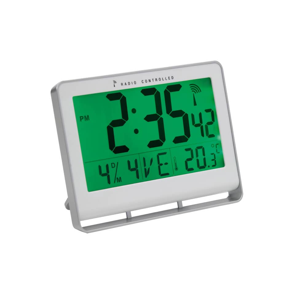 Orologio digitale da tavolo ALBA radiocontrollato LCD 20x3x15 cm Bianco HORLCDNEO