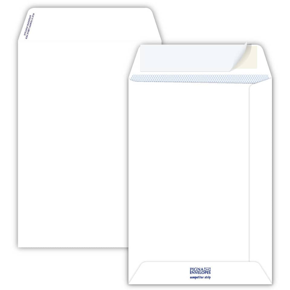 Buste a sacco Pigna Envelopes Competitor strip 80 g/m² 162x229 mm bianco Conf. da 20 buste - 0654555