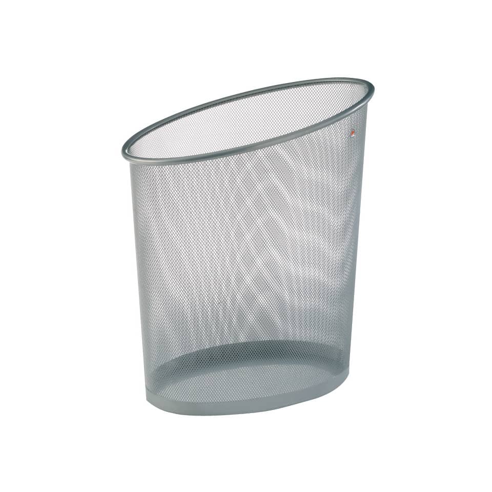 Cestino gettacarte ALBA Mesh forma ellittica metallo traforato 18 l Grigio Argento - MESHCORB M