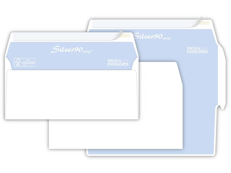 Buste senza finestra Pigna Envelopes Silver90 90 g/m² 110x230 mm bianco conf. 500 - 0170569