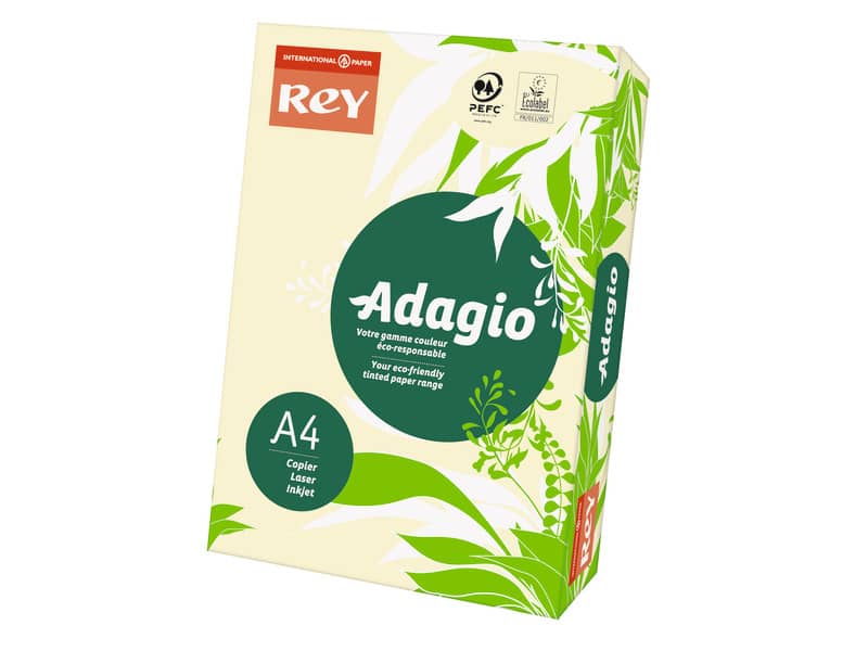 Carta colorata A4 International Paper Rey Adagio 160 g/m² avorio - Risma da 250 fogli - ADAGI160X475