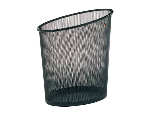 Cestino gettacarte ALBA Mesh con forma ellittica 36x24x39,5 cm metallo traforato 18 l Nero - MESHCORB N