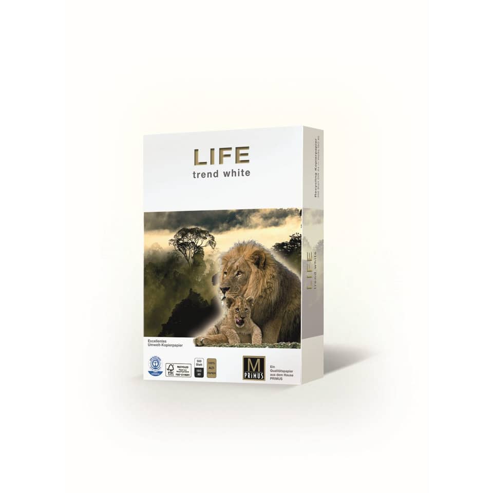 Carta per fotocopie A4 Primus Life Riciclata ISO 80 g/m² - risma da 500 fogli - 01A480LIFE