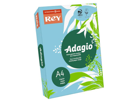 Carta colorata A4 International Paper Rey Adagio 160 g/m² blu tenue 48 - Risma da 250 fogli - ADAGI160X471