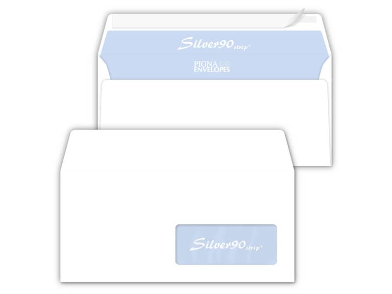 Buste con finestra Pigna Envelopes Silver90 Strip 90 g/m² 110x230 mm bianco Conf. 50 buste - 0062711