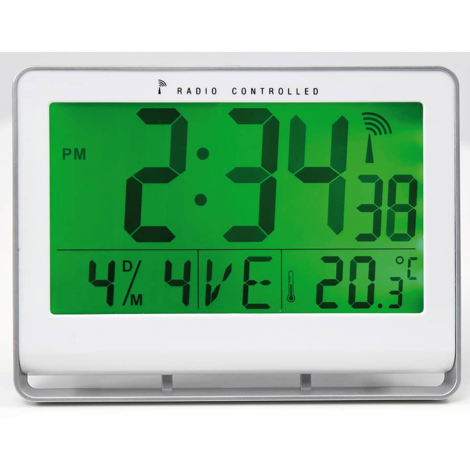 Orologio digitale da tavolo ALBA radiocontrollato LCD 20x3x15 cm Bianco HORLCDNEO
