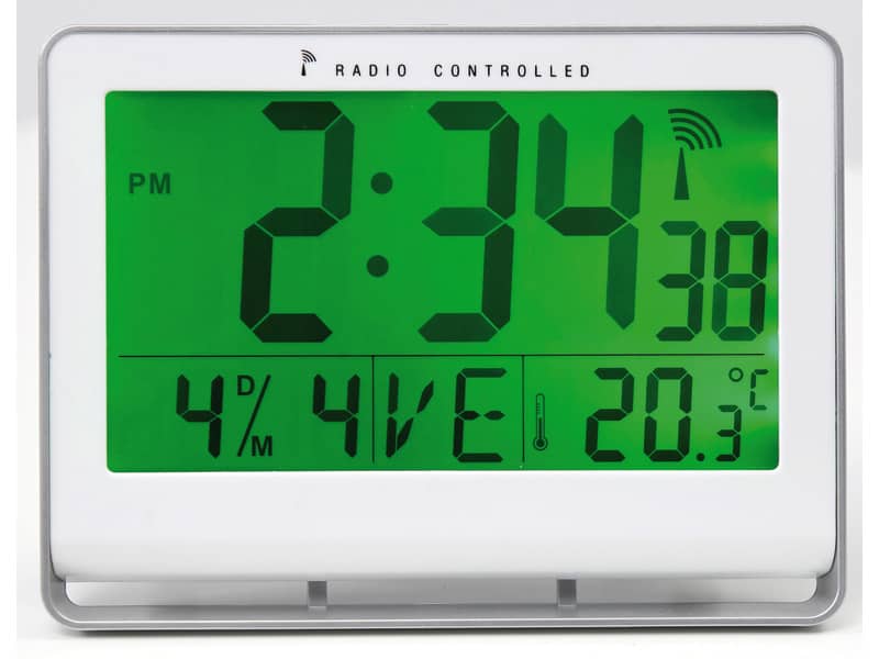 Orologio digitale da tavolo ALBA radiocontrollato LCD 20x3x15 cm Bianco HORLCDNEO