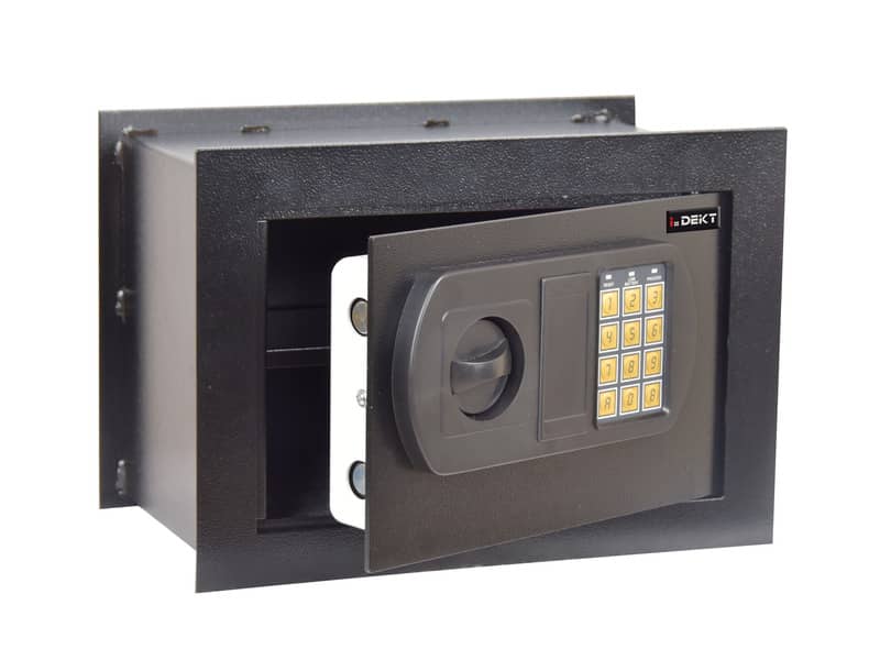 Cassaforte da muro i.DEKT con chiusura elettronica + 2 chiavi d’emergenza nero mm. 330x200x230 - SSWHFE