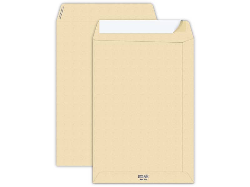 Buste a sacco Pigna Envelopes Multi Strip 23x33 cm avana Conf. 500 pezzi - 0655125