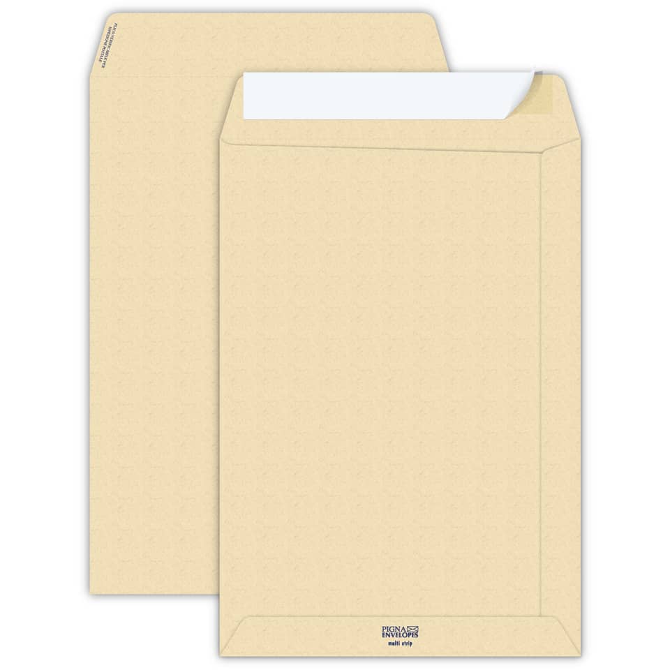 Buste a sacco Pigna Envelopes Multi Strip 23x33 cm avana Conf. 500 pezzi - 0655125