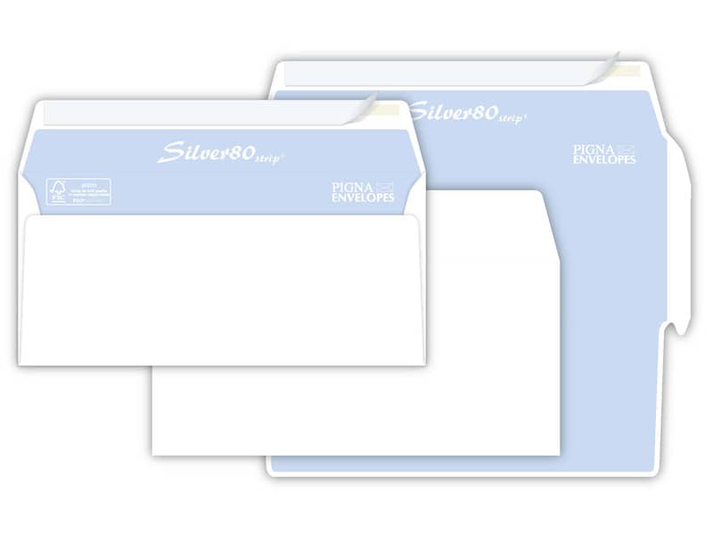 Buste senza finestra Pigna Envelopes Silver80 80 g/m² 110x230 mm bianco conf. 500 - 0097583