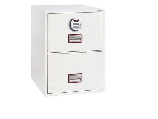 Classificatore ignifugo Phoenix bianco - Ral 9003 2 cassetti da 49lt. con serratura elettronica R3 - FS 2252 E