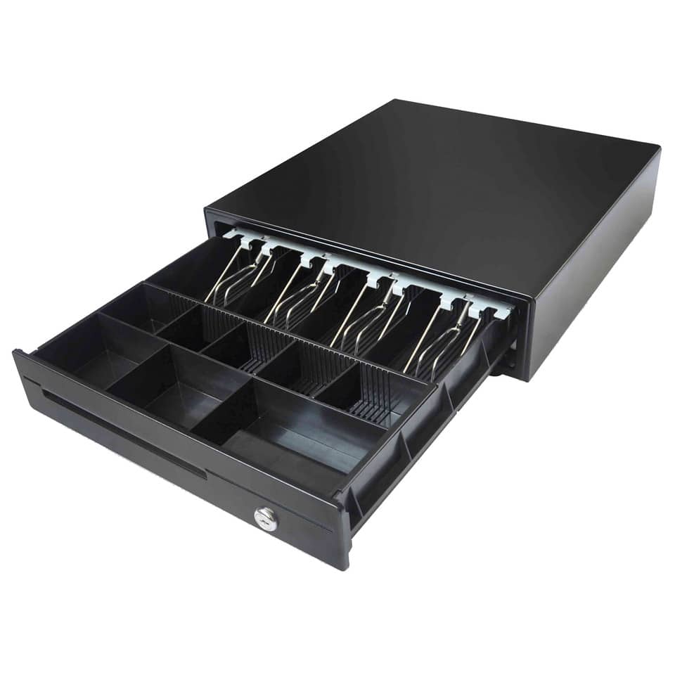 Cassetto portadenaro per banconote e monete nero 42x41x10 cm 3437