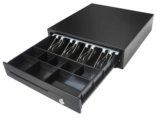 Cassetto portadenaro per banconote e monete nero 42x41x10 cm 3437