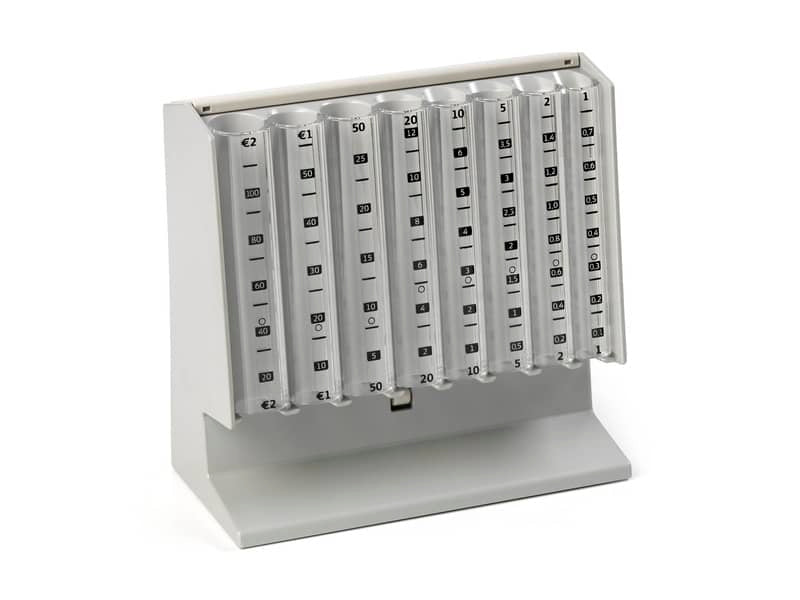 Distributore di monete EUROCOIN grigio mm. 250x104x170h 3430