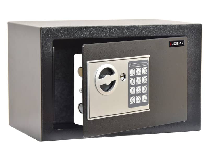 Cassaforte di sicurezza i.DEKT con chiusura elettronica + 2 chiavi d’emergenza nero mm. 310x200x200