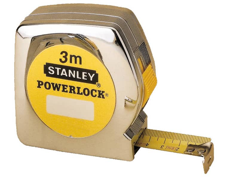 Flessometro STANLEY Powerlock 3 m x 12,7 mm - nastro in acciaio rivestito in Mylar - gancio per cintura - M33218