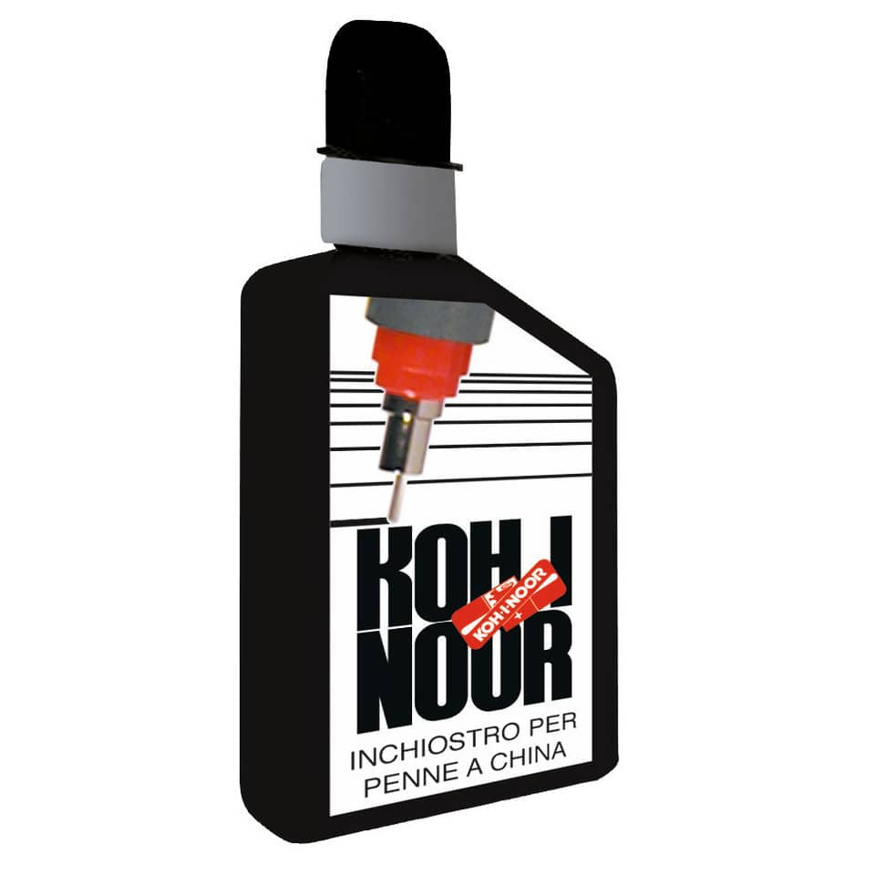 Flacone inchiostro di china KOH-I-NOOR per penna a china Professional 10 ml nero - DH5911-HALF