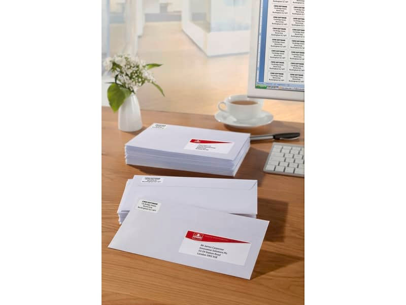 Etichette bianche per buste AVERY QuickDRY™ 38,1x21,2 mm - 65 et/foglio - stampanti inkjet - cf. 25 fogli J8651-25