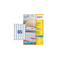 Etichette bianche per buste AVERY QuickDRY™ 38,1x21,2 mm - 65 et/foglio - stampanti inkjet - cf. 25 fogli J8651-25