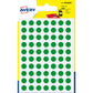 Etichette rotonde colorate AVERY verde Ø 8 mm - 70 et/foglio - scrivibili a mano - bustina da 7 fogli - PSA08V