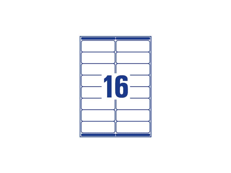 Etichette bianche per indirizzi AVERY Ultragrip™ 99,1x33,9 mm - 16 et/foglio - stampanti laser cf. 100 fogli L7162-100