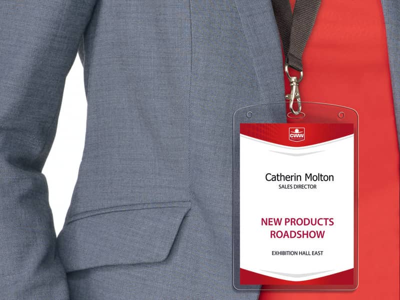 Kit portababdge Avery A6 completo di inserti e laccetti con gancio Conf. 10 pezzi - 4834