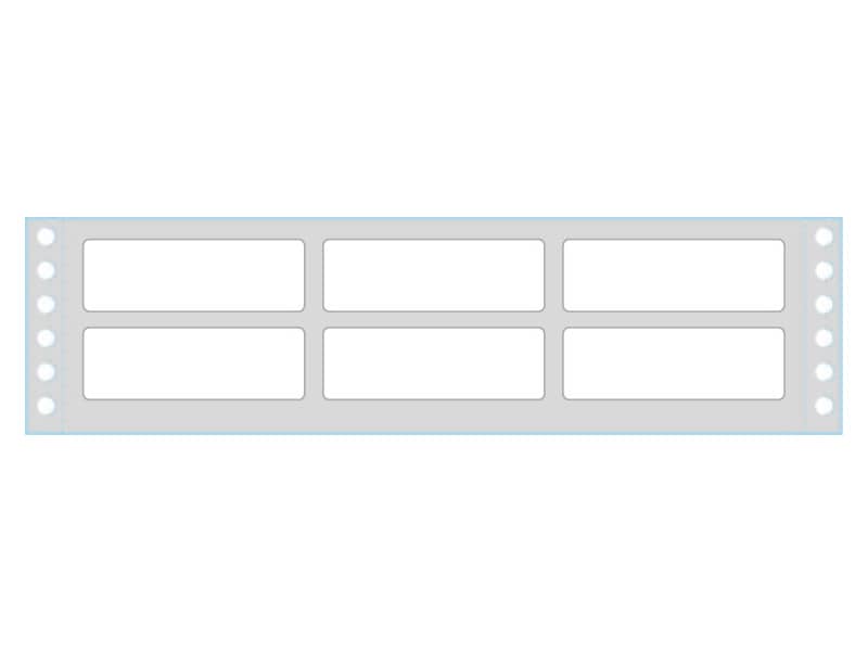 Etichette bianche a modulo continuo TICO Tab 3 corsie 72x23,5 mm - 36 et/foglio - 500 fogli - 180000 etichette - TAB3-0722